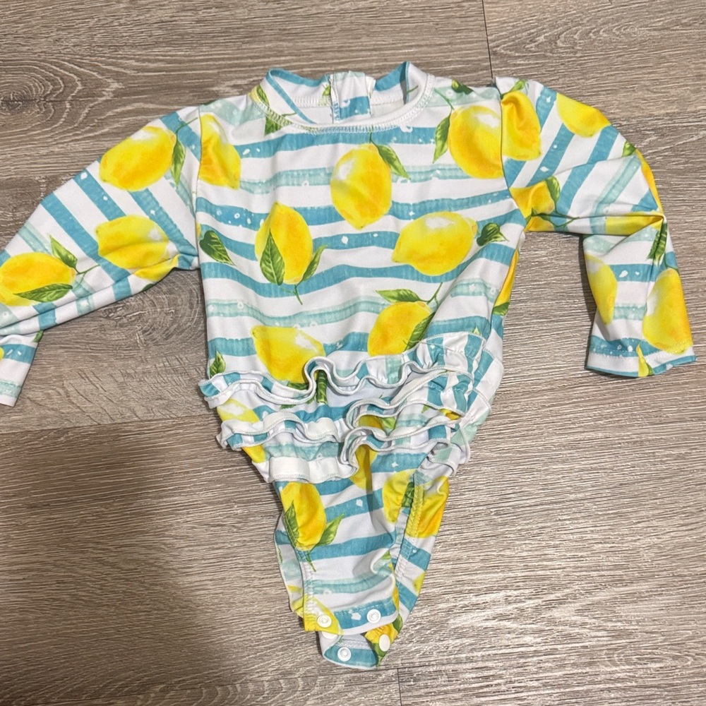 Lemon Print Kids One Piece Swimsuit